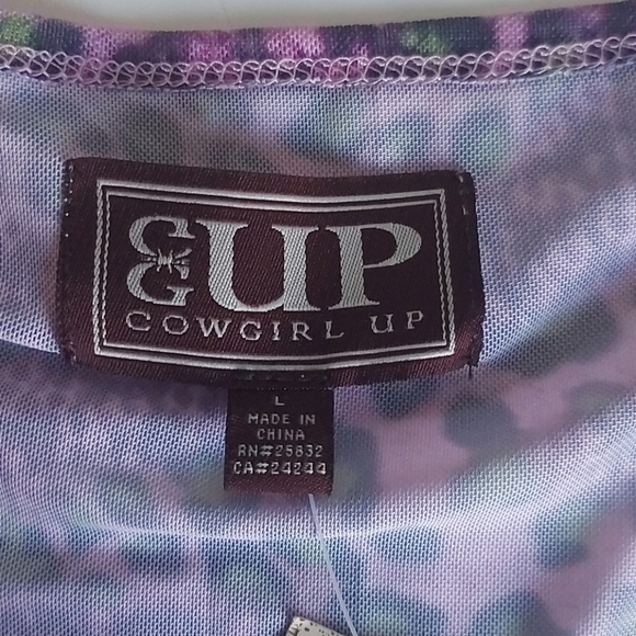 NWT Cowgirl up purple long sleeve top - Large - Picture 4 of 7